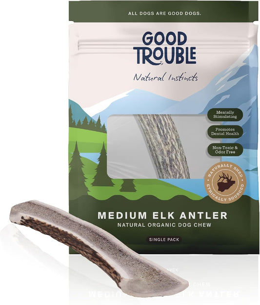 Wild Elk Antler Dog Chew – Medium Split (Single)