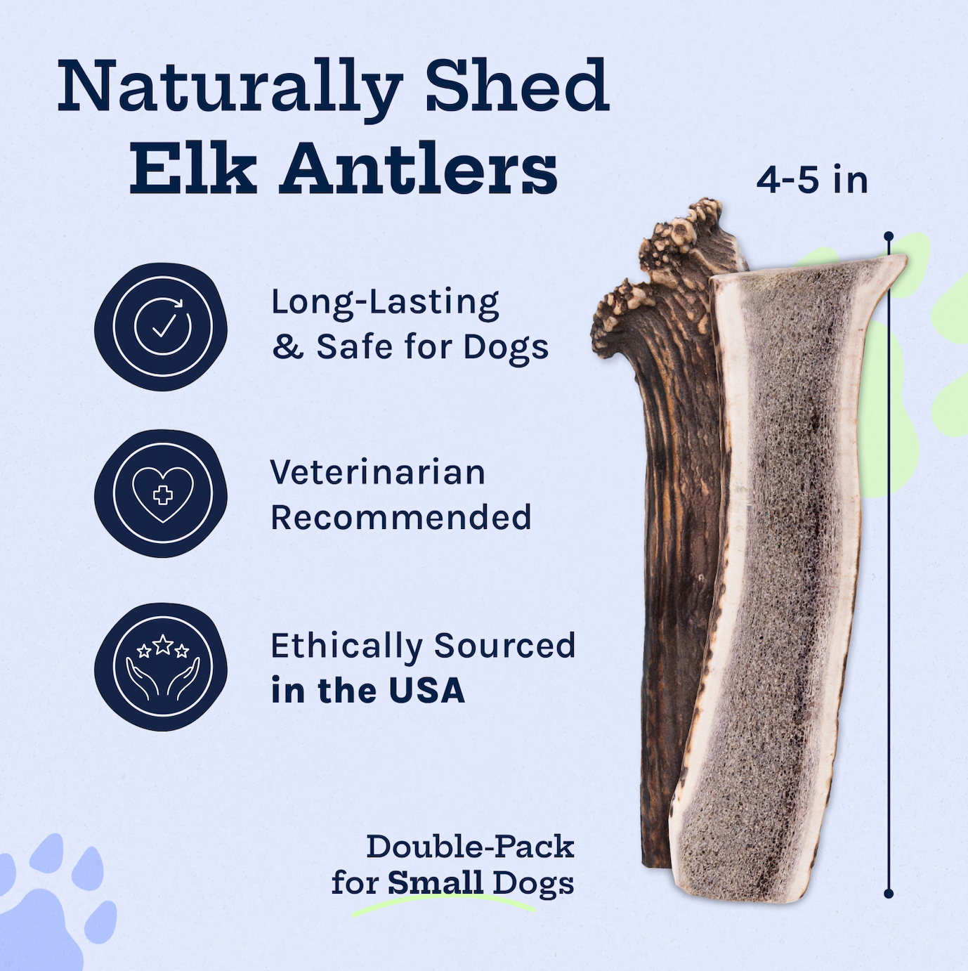 Wild Elk Antler Dog Chews – Small Split (2 Pack)