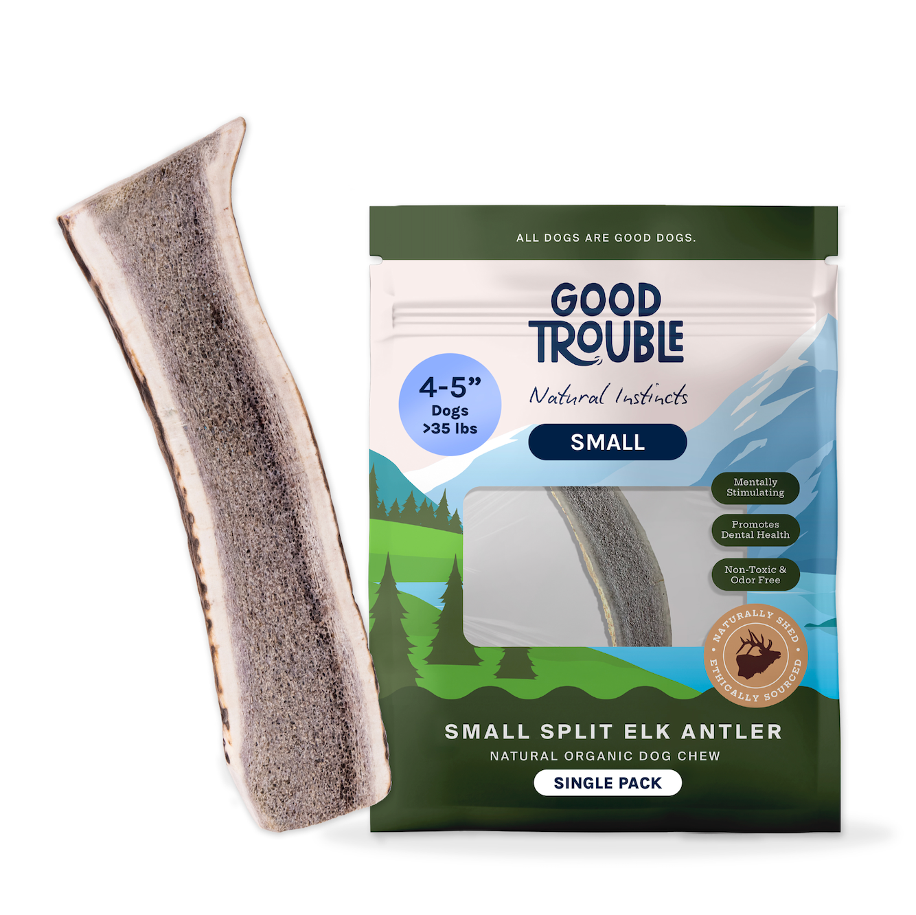 Wild Elk Antler Dog Chew – Small Split (Single)