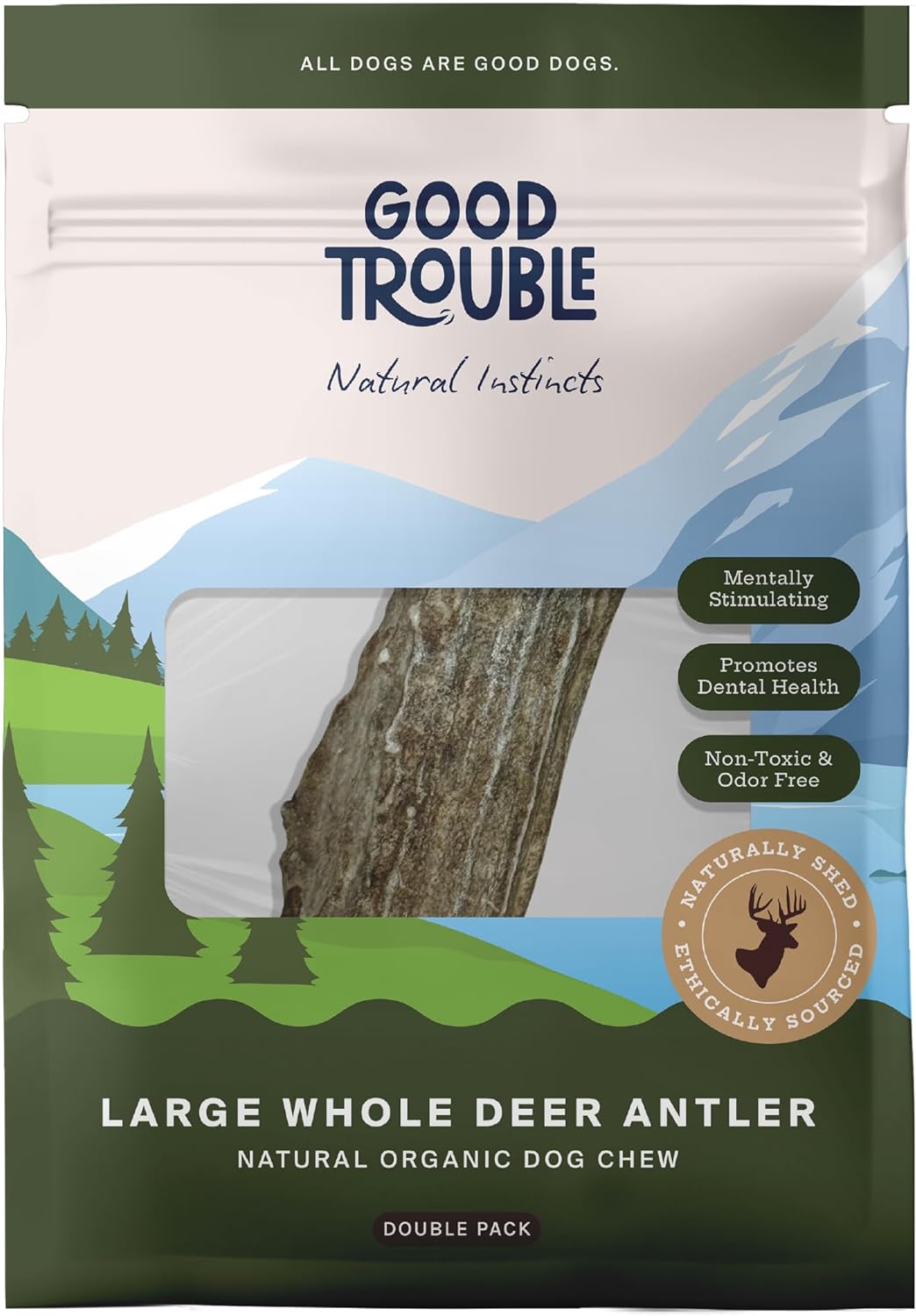 Wild Deer Antler Dog Chews (Single Pack)