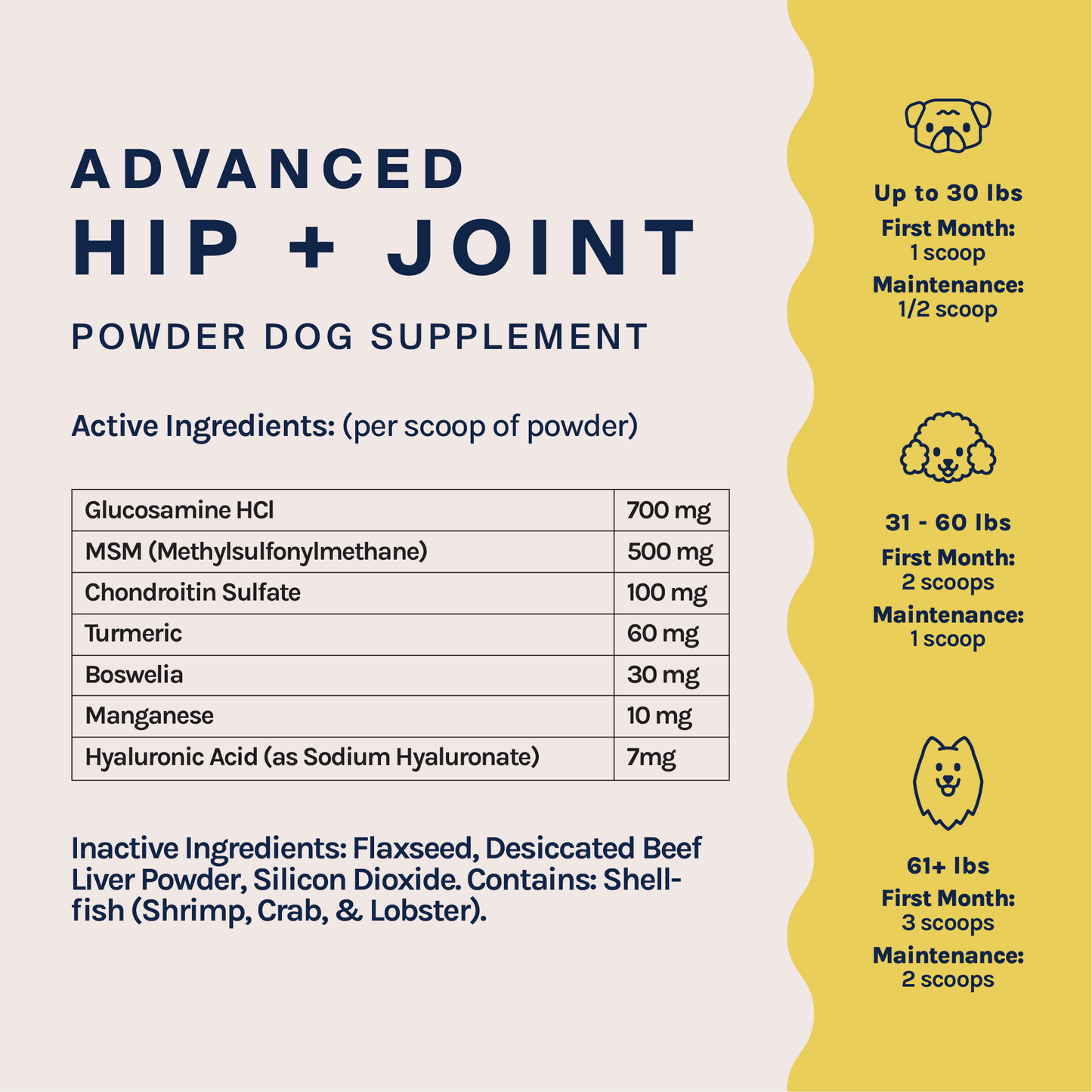 Advanced Hip + Joint Powder Dog Supplement